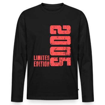 17 Birthday Gift Teenager Born 2005 - Men's Premium Organic Long Sleeve Shirt - black - Front - Nico (187cm)
