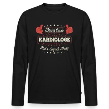 Dieser Coole Kardiologe Geschenk Kollegen Spruch - Männer Premium Bio Langarmshirt - Schwarz - Vorne - Nico (187cm)