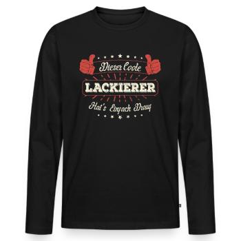 Dieser Coole Lackierer Geschenk Kollegen Spruch - Männer Premium Bio Langarmshirt - Schwarz - Vorne - Nico (187cm)