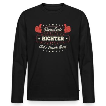 Dieser Coole Richter Geschenk Kollegen Spruch - Männer Premium Bio Langarmshirt - Schwarz - Vorne - Nico (187cm)