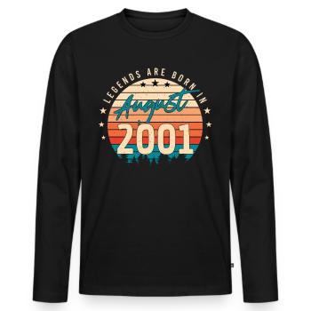 Légendaire août 2001 - T-shirt manches longues Premium bio Homme - noir - Devant - Nico (187cm)