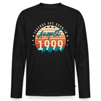 Legendary August 1999 - Men's Premium Organic Long Sleeve Shirt - black - Front - Nico (187cm)