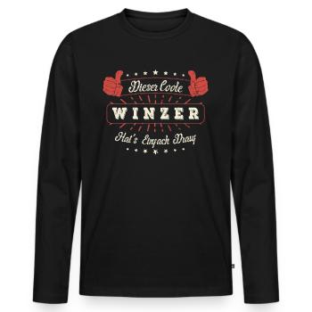 Dieser Coole Winzer Geschenk Kollegen Spruch - Männer Premium Bio Langarmshirt - Schwarz - Vorne - Nico (187cm)