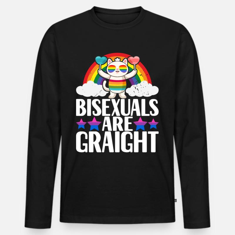 LGBTQ Bisexuell - Männer Premium Bio Langarmshirt - Schwarz