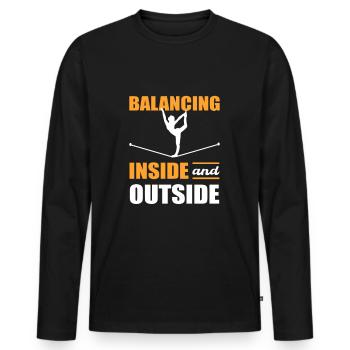 Balancing Inside and Outside Slackline Yoga Slack - Men's Premium Organic Long Sleeve Shirt - black - Front - Nico (187cm)
