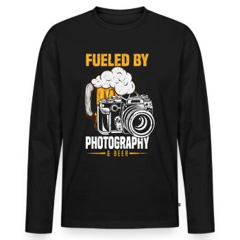 Camera photographer driven by photography & - Men's Premium Organic Long Sleeve Shirt - black - Front - Nico (187cm)