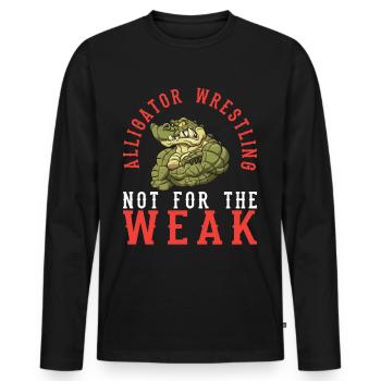 Crocodile Alligator Wrestling Reptile Gift - Men's Premium Organic Long Sleeve Shirt - black - Front - Nico (187cm)