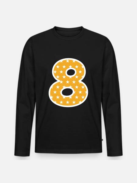 Numéro huit - T-shirt manches longues Premium bio Homme - noir
