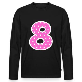 Eight - Men's Premium Organic Long Sleeve Shirt - black - Front - Nico (187cm)