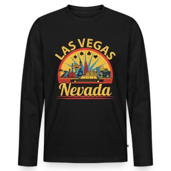 Las Vegas Nevada USA State of America Travel Nevadane - Men's Premium Organic Long Sleeve Shirt - black - Front - Nico (187cm)