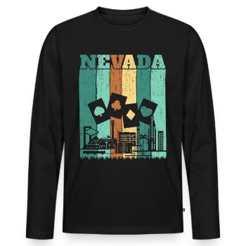 Nevada USA State of America Nevadan Carson City - Men's Premium Organic Long Sleeve Shirt - black - Front - Nico (187cm)