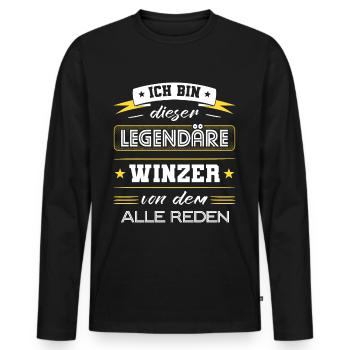 Ich Bin Dieser Legendäre Winzer Geschenk - Männer Premium Bio Langarmshirt - Schwarz - Vorne - Nico (187cm)