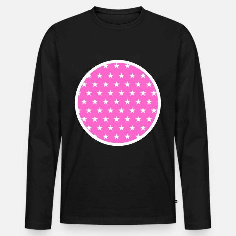 Circle Star Pattern - Men's Premium Organic Long Sleeve Shirt - black