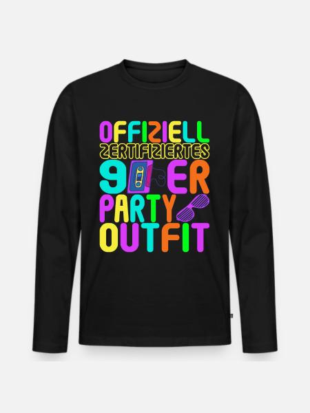 90s Party 90s - Men's Premium Organic Long Sleeve Shirt - black