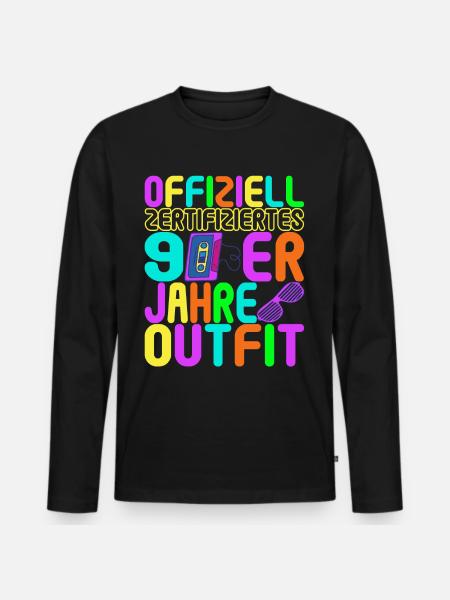 90s Party 90s - Men's Premium Organic Long Sleeve Shirt - black