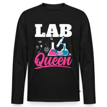 Laboratory Queen Biologist Science Teacher Biolog - Men's Premium Organic Long Sleeve Shirt - black - Front - Nico (187cm)