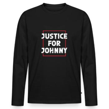 For Johnny - Men's Premium Organic Long Sleeve Shirt - black - Front - Nico (187cm)