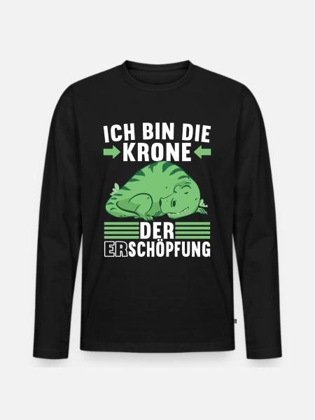 Faultier Spruch Müdigkeit - Männer Premium Bio Langarmshirt - Schwarz