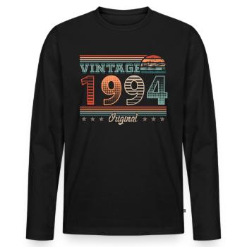 Millésime 1994 Année de naissance 1994 Anniversaire Hommes - T-shirt manches longues Premium bio Homme - noir - Devant - Nico (187cm)