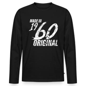 Fait En 1960 Année de naissance 1960 Anniversaire Femmes - T-shirt manches longues Premium bio Homme - noir - Devant - Nico (187cm)