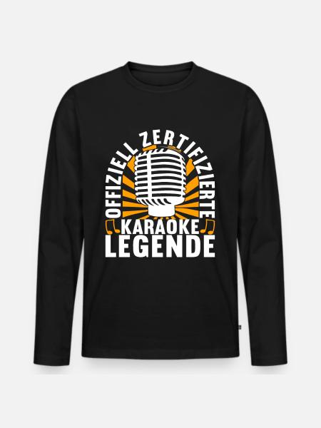 Karaoke Karaokeabend - Männer Premium Bio Langarmshirt - Schwarz