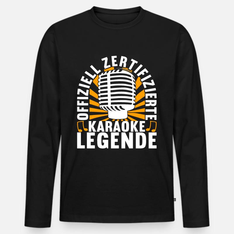 Karaoke Karaokeabend - Männer Premium Bio Langarmshirt - Schwarz
