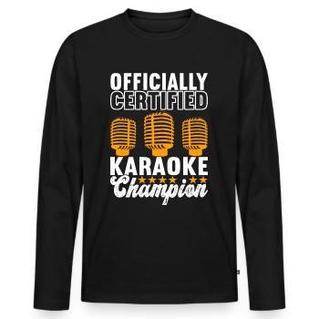 Karaoke Karaoke Evening - Men's Premium Organic Long Sleeve Shirt - black - Front - Nico (187cm)