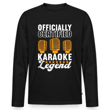 Karaoke Karaoke Evening - Men's Premium Organic Long Sleeve Shirt - black - Front - Nico (187cm)