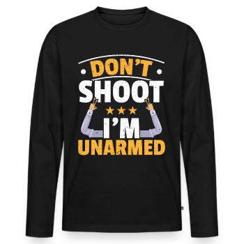 Nicht schießen, ich bin unbewaffnet Amputierter Am - Männer Premium Bio Langarmshirt - Schwarz - Vorne - Nico (187cm)