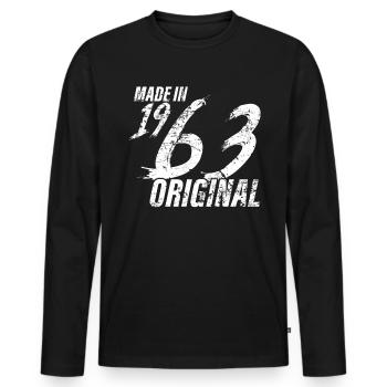 Made In 1963 Year of birth 1963 Birthday Women - Men's Premium Organic Long Sleeve Shirt - black - Front - Nico (187cm)