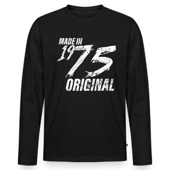 Fait En 1975 Année de naissance 1975 Anniversaire Femmes - T-shirt manches longues Premium bio Homme - noir - Devant - Nico (187cm)
