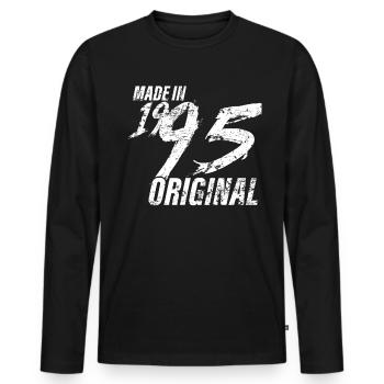 Fait En 1995 Année de naissance 1995 Anniversaire Femmes - T-shirt manches longues Premium bio Homme - noir - Devant - Nico (187cm)