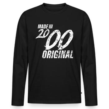 Fabriqué en 2000 Année de naissance 2000 Anniversaire Femmes - T-shirt manches longues Premium bio Homme - noir - Devant - Nico (187cm)