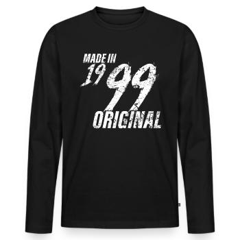 Fait en 1999 Année de naissance 1999 Anniversaire Femmes - T-shirt manches longues Premium bio Homme - noir - Devant - Nico (187cm)
