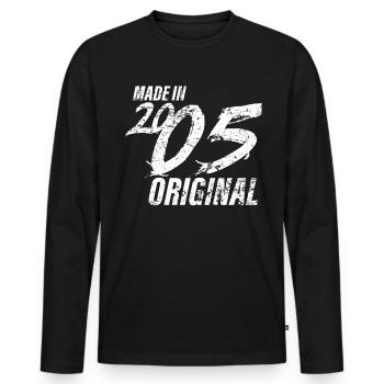 Made In 2005 Geburtsjahr 2005 Geburtstag Damen - Männer Premium Bio Langarmshirt - Schwarz - Vorne - Nico (187cm)