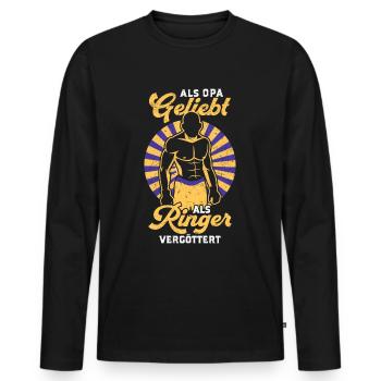 Loved as Grandpa Wrestling Idolized as a Wrestler - Men's Premium Organic Long Sleeve Shirt - black - Front - Nico (187cm)