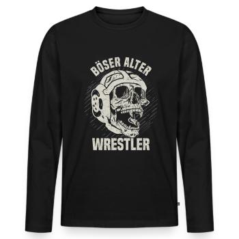 Kampfsport Ringen Wrestling Ringer - Böser Alter - Männer Premium Bio Langarmshirt - Schwarz - Vorne - Nico (187cm)