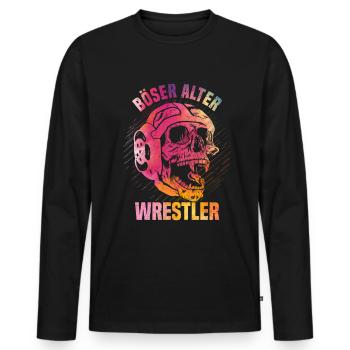 Kampfsport Ringen Wrestling Ringer I Böser Alter - Männer Premium Bio Langarmshirt - Schwarz - Vorne - Nico (187cm)