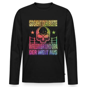 Ringer Opa Kampfsport Ringen Wrestler Opa Ringer - Männer Premium Bio Langarmshirt - Schwarz - Vorne - Nico (187cm)