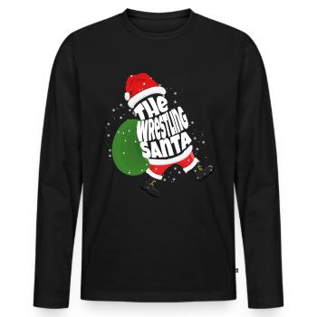 Lutteur The Wrestling Santa Claus Wrestling - T-shirt manches longues Premium bio Homme - noir - Devant - Nico (187cm)