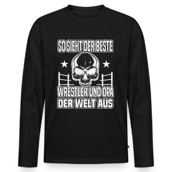 Ringer Opa Kampfsport Ringen Wrestler Opa - Männer Premium Bio Langarmshirt - Schwarz - Vorne - Nico (187cm)