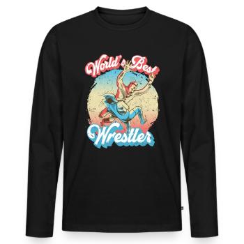 Wrestling Fighter The best wrestler in the world - Men's Premium Organic Long Sleeve Shirt - black - Front - Nico (187cm)
