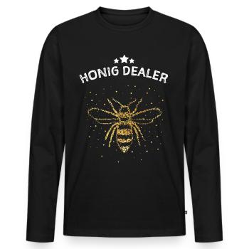 Honigdealer Bienen Honigbiene Imkerei Bienenzucht - Männer Premium Bio Langarmshirt - Schwarz - Vorne - Nico (187cm)