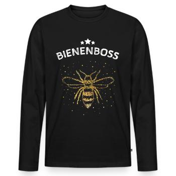 Bienenboss Bienen Honigbiene Imkerei Bienenzucht - Männer Premium Bio Langarmshirt - Schwarz - Vorne - Nico (187cm)