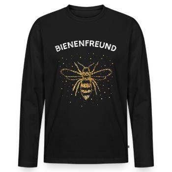 Bienenfreund Bienen Honigbiene Imkerei Bienenzucht - Männer Premium Bio Langarmshirt - Schwarz - Vorne - Nico (187cm)