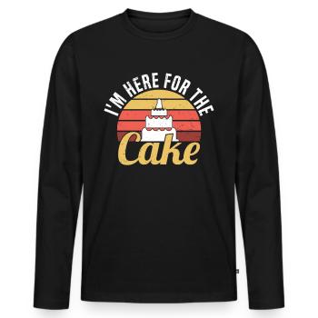 Fête de mariage Gâteau de mariage - T-shirt manches longues Premium bio Homme - noir - Devant - Nico (187cm)