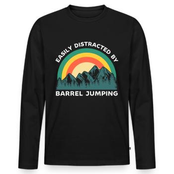 Facilement distrait par le Barrel Jumping - T-shirt manches longues Premium bio Homme - noir - Devant - Nico (187cm)