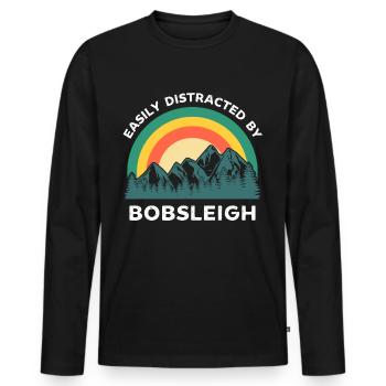 Facilement distrait par le bobsleigh - T-shirt manches longues Premium bio Homme - noir - Devant - Nico (187cm)