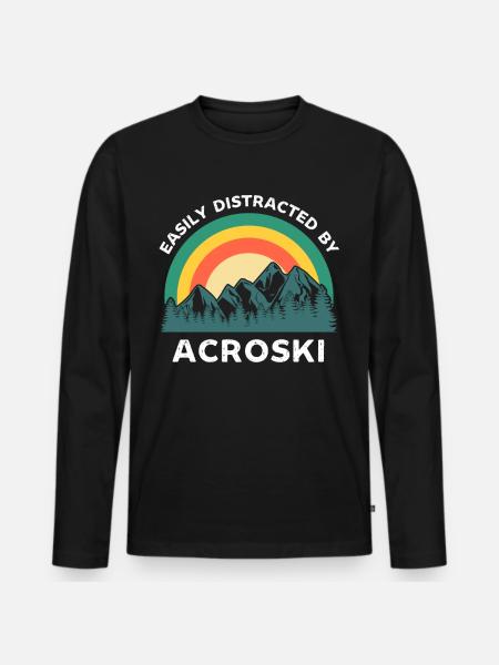 Easily distracted by Acroski - Men's Premium Organic Long Sleeve Shirt - black
