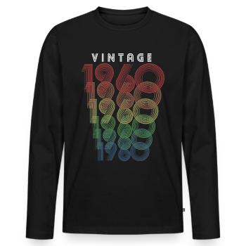 Millésime 1960 Année de naissance 1960 Millésime Anniversaire - T-shirt manches longues Premium bio Homme - noir - Devant - Nico (187cm)